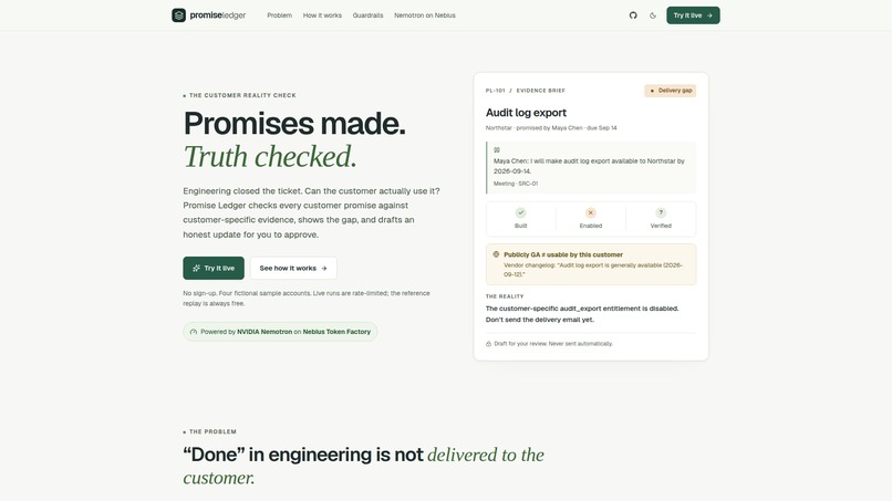 Promise Ledger – screenshot 1