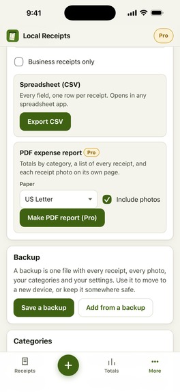 Local Receipts – screenshot 2