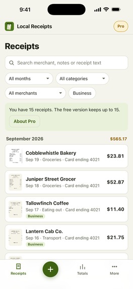 Local Receipts – screenshot 4