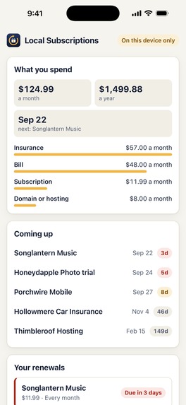 Local Subscriptions – screenshot 6