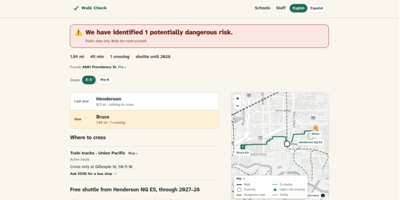 WalkCheck - Where to Cross After Houston's School Closures – screenshot 3