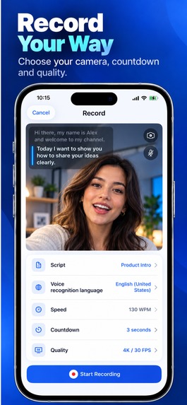 Voptera: Voice Teleprompter – screenshot 2