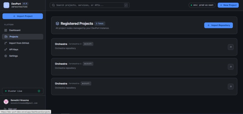 DevPort – screenshot 1