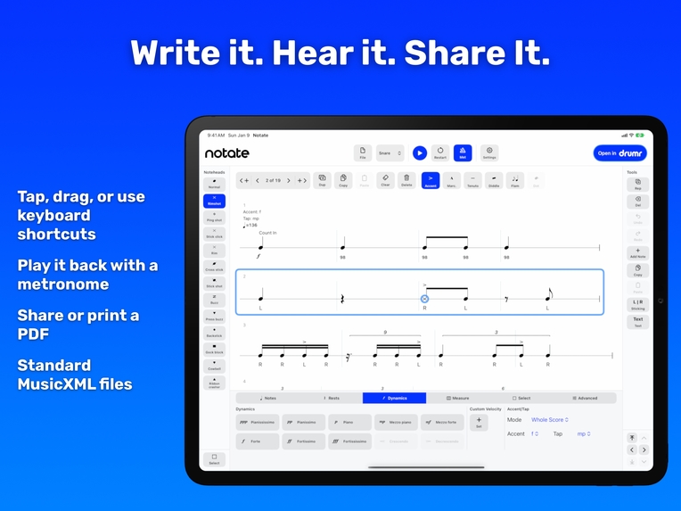 Drumr Notate - Write it. Hear it. Share it. – screenshot 1