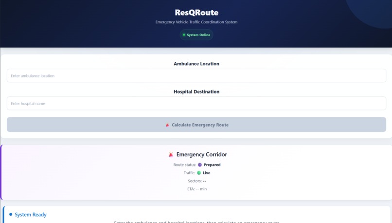 ResQRoute — Emergency Traffic Coordination – screenshot 1