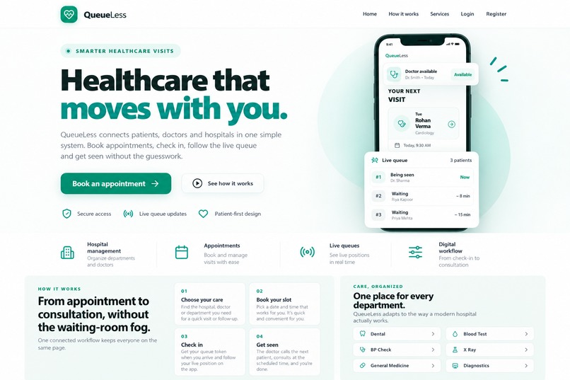 QueueLess: Smart Queue & Appointment Optimization – screenshot 2