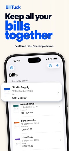 BillTuck> Bill Organizer App – screenshot 2