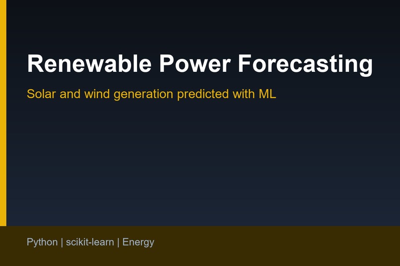 Renewable Power Forecasting – screenshot 1