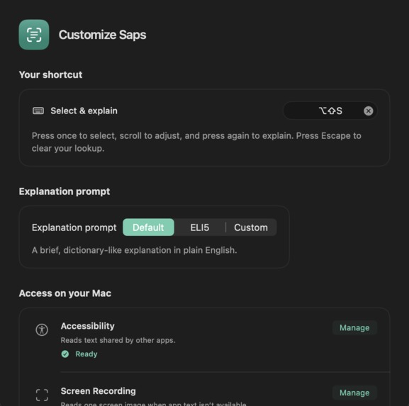 Saps – screenshot 2