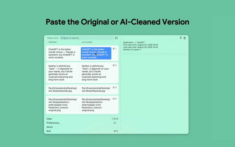 PasteZero – screenshot 1