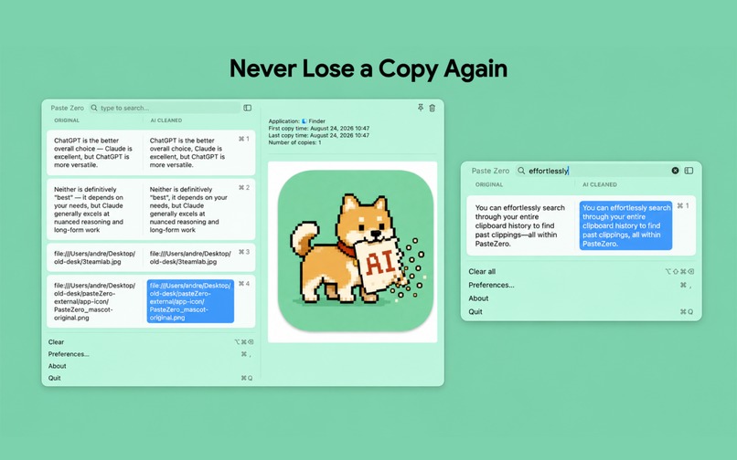 PasteZero – screenshot 2