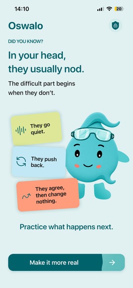 Oswalo: Rehearse hard conversations out loud – screenshot 1