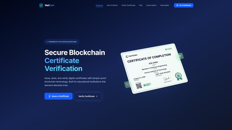 VeriCert - Blockchain Certificate Verification – screenshot 1