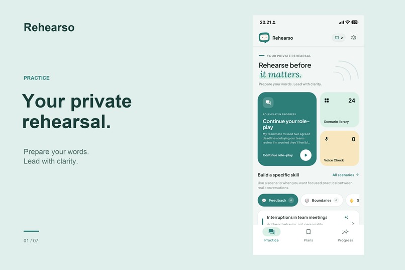 Rehearso: AI Leadership Coach – screenshot 1