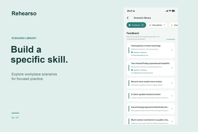 Rehearso: AI Leadership Coach – screenshot 3