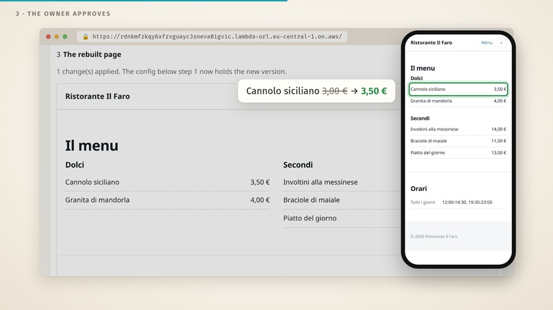 Menu photo to website – screenshot 2