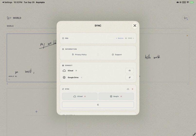 Asympta Writing – screenshot 2