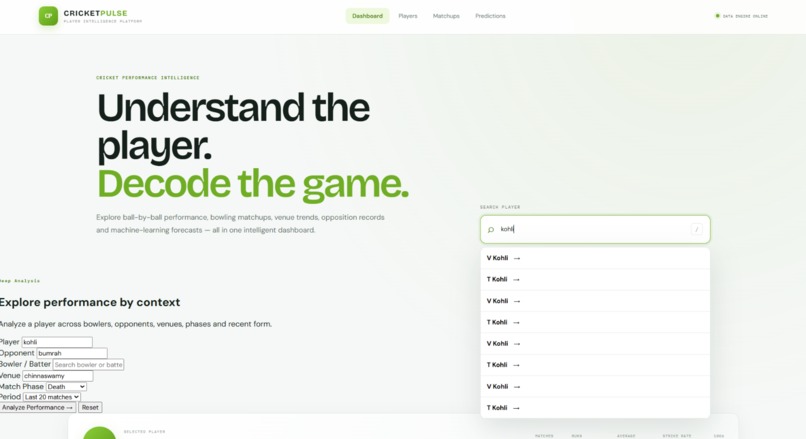 Cricket Stats Predictor – screenshot 2