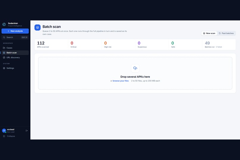 Sudarshan: Autonomous Banking Fraud Intelligence – screenshot 1