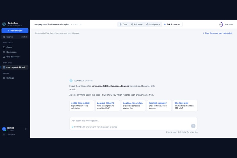 Sudarshan: Autonomous Banking Fraud Intelligence – screenshot 2