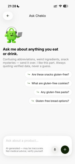 Chekio - AI Food Scanner – screenshot 1