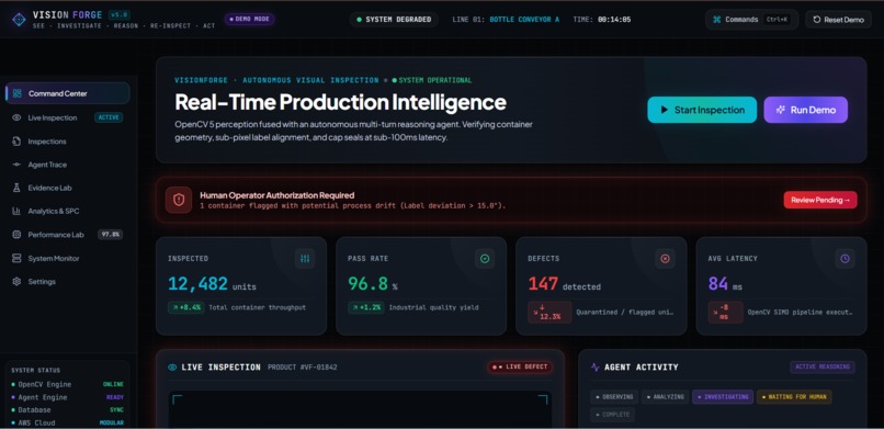VisionForge — Agentic Industrial Inspection – screenshot 1