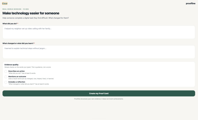 Proofline – screenshot 2