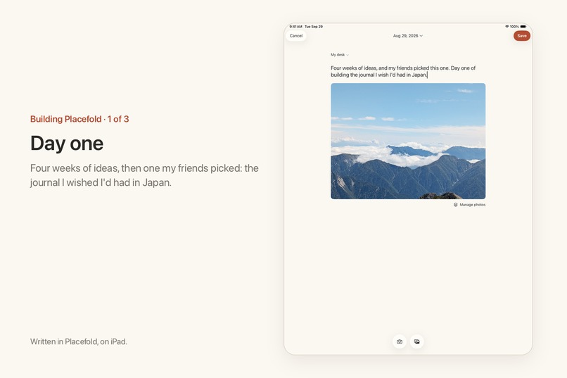 Placefold: Travel Journal – screenshot 1