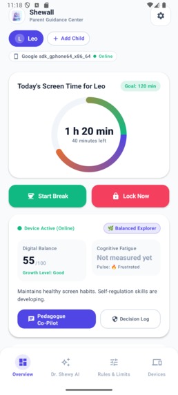 Shewall — Empathetic Screen Time & The Dopamine Bridge – screenshot 1