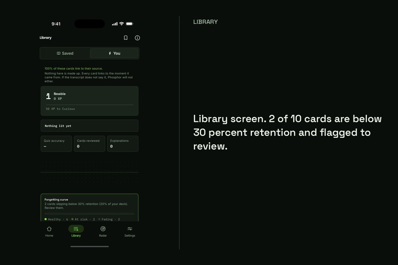 Phosphor: flashcards that fade like memory – screenshot 6