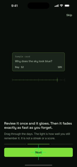 Phosphor: flashcards that fade like memory – screenshot 7