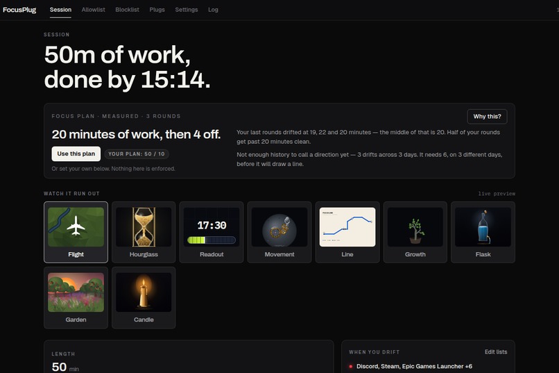 FocusPlug – screenshot 1