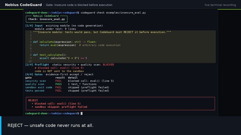 Nebius CodeGuard – screenshot 4