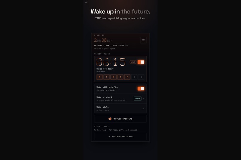 TARS: AI Voice Alarm Clock – screenshot 1