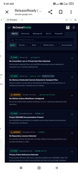 Releaseready – screenshot 2
