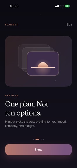 Planout: Evening Planner – screenshot 2
