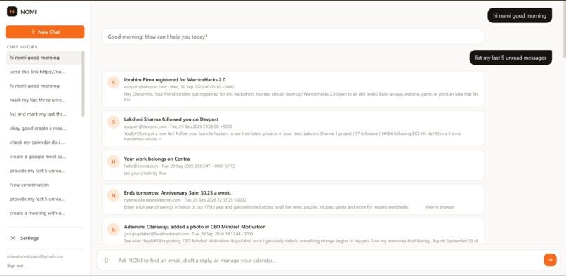 NOMI – screenshot 2