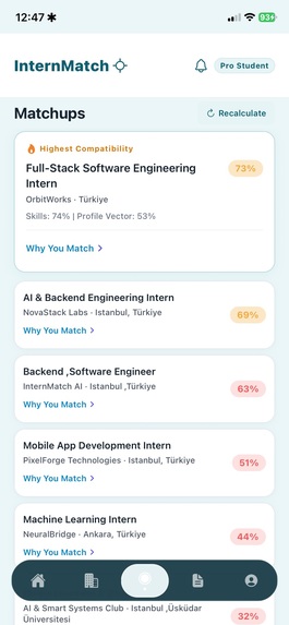InternMatch AI – screenshot 1