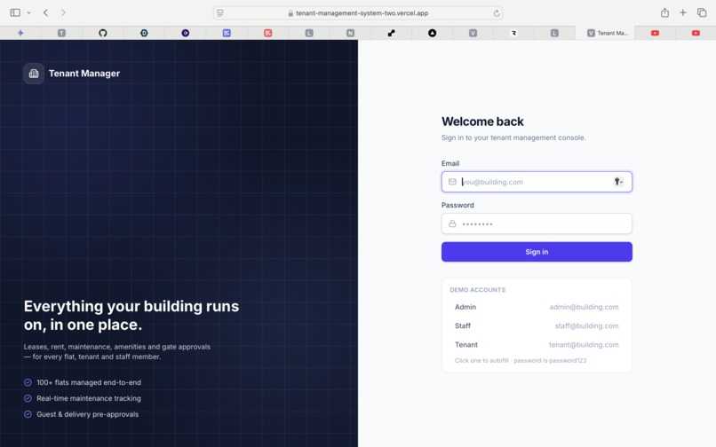 tenant-management-system – screenshot 2