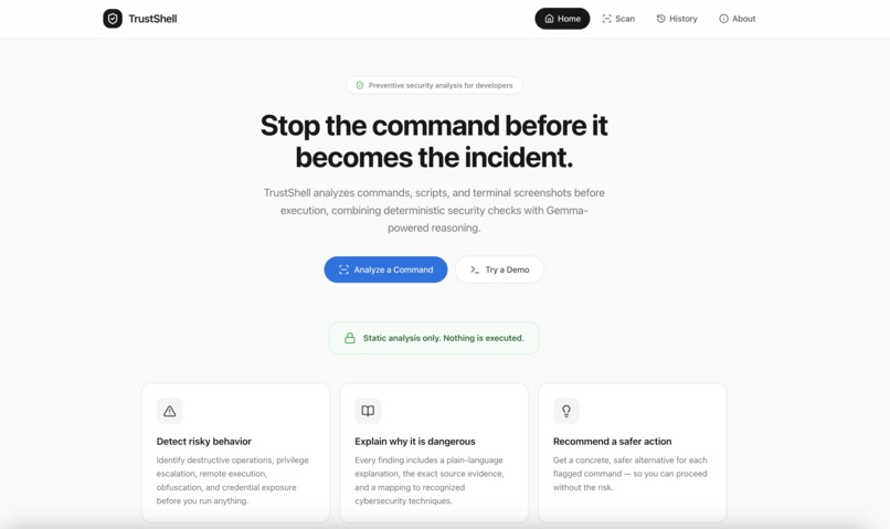 TrustShell — Pre-Execution Security Gate – screenshot 1