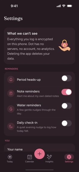 Dot: Private Period Tracker – screenshot 2
