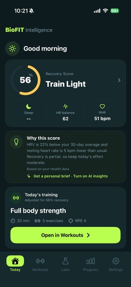 BioFIT Intelligence  – screenshot 2