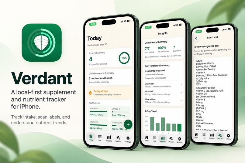 Verdant: Track supplements – screenshot 1