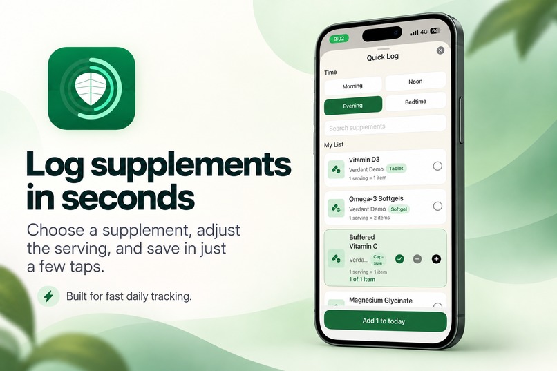 Verdant: Track supplements – screenshot 2
