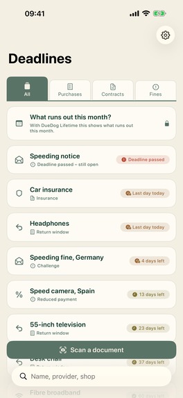DueDog: Receipt·Warranty·Fines – screenshot 2