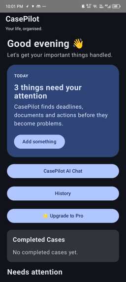 CasePilot — AI Case & Deadline Assistant – screenshot 1