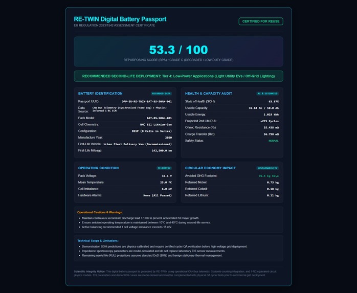 RE-TWIN: Intelligent Second-Life EV Battery Repurposing – screenshot 5