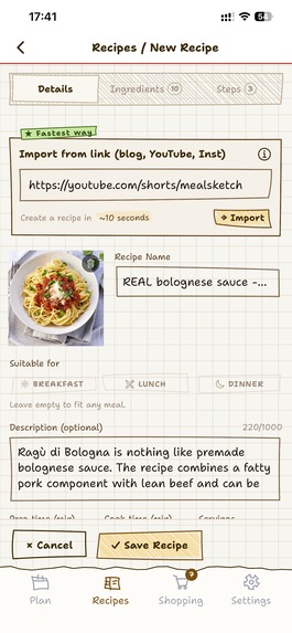 Mealsketch: Family Meal Plan – screenshot 1