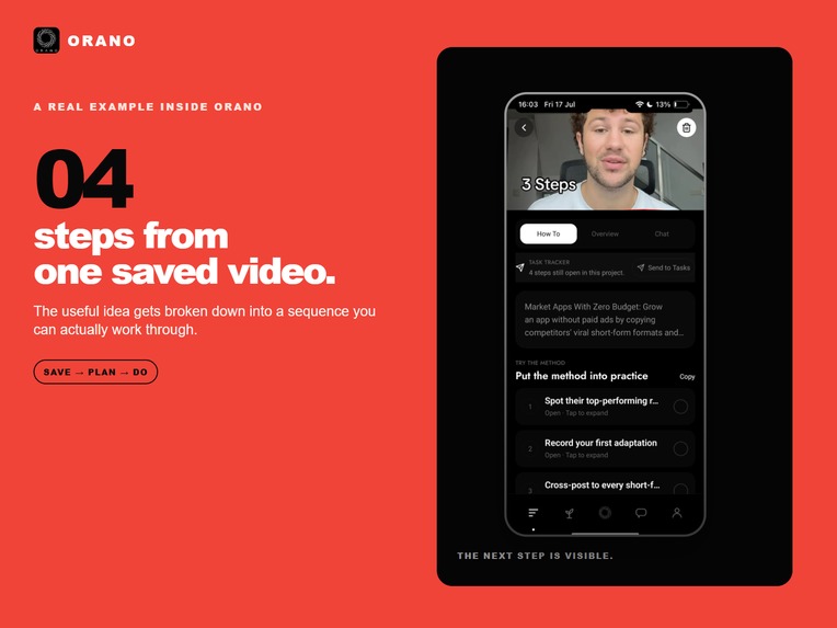 ORANO — Turn Saved Videos Into Action – screenshot 1