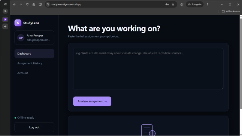 StudyLens – screenshot 2